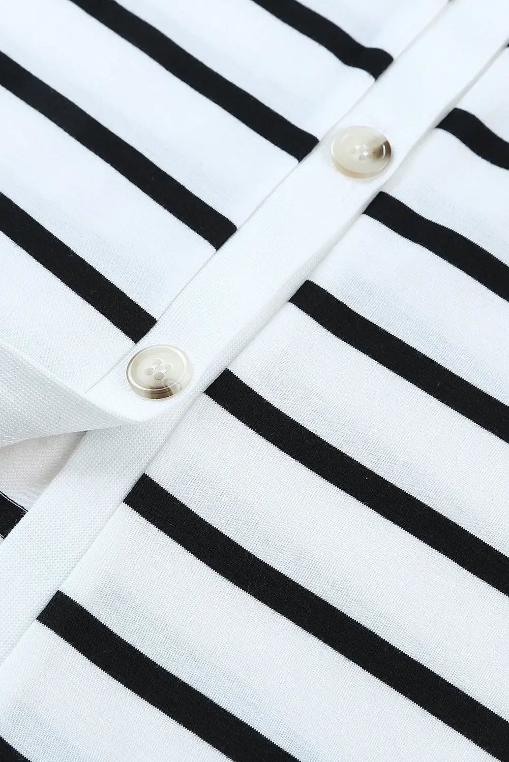 Striped button slit tie v-neck midi dress - dresses