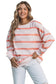 Stripe striped drop shoulder pullover sweatshirt - sweatshirts & hoodies