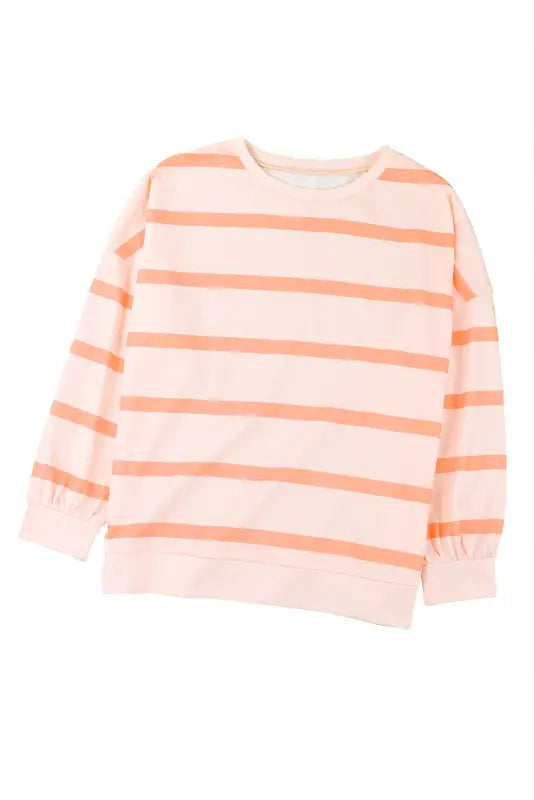 Stripe striped drop shoulder pullover sweatshirt - sweatshirts & hoodies