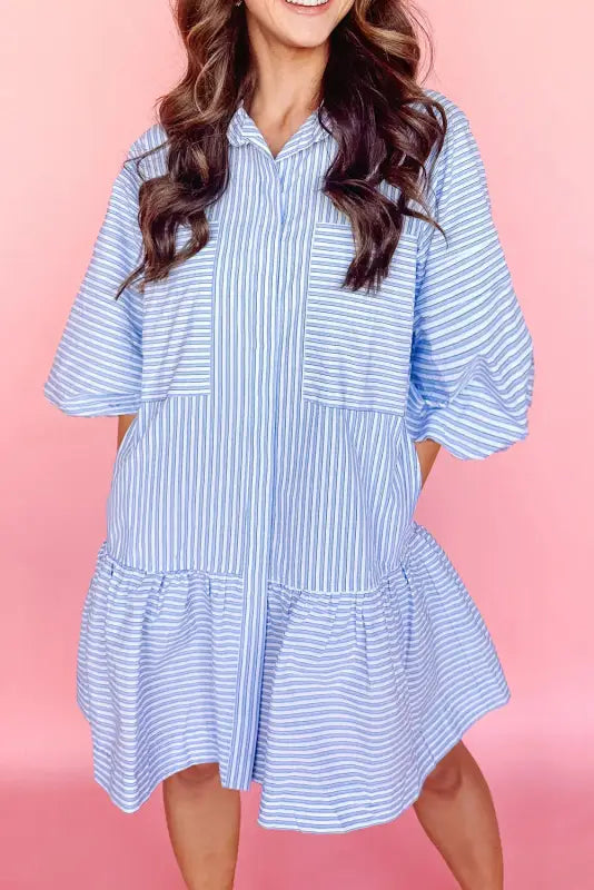 Striped elegance shirt dress | chic & versatile