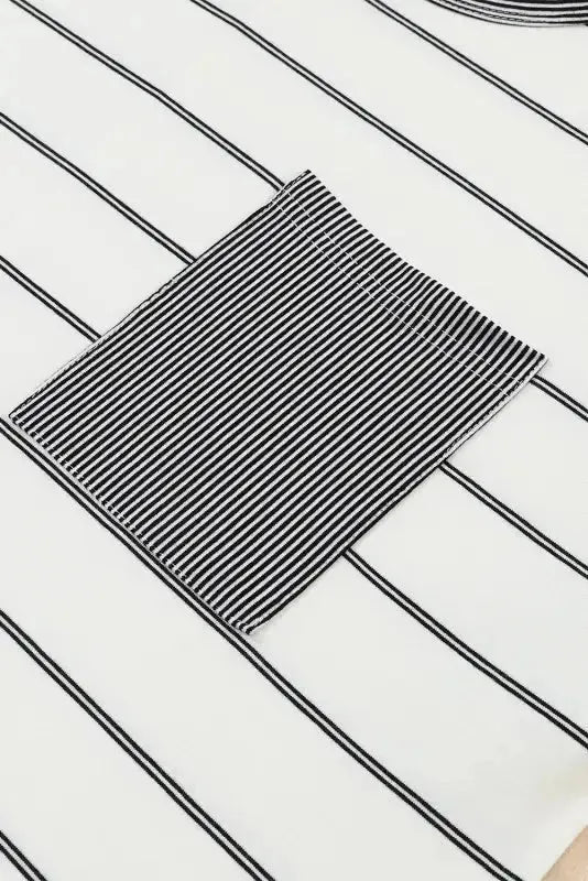 Striped High-Low Patchwork Top - Fashionfitz