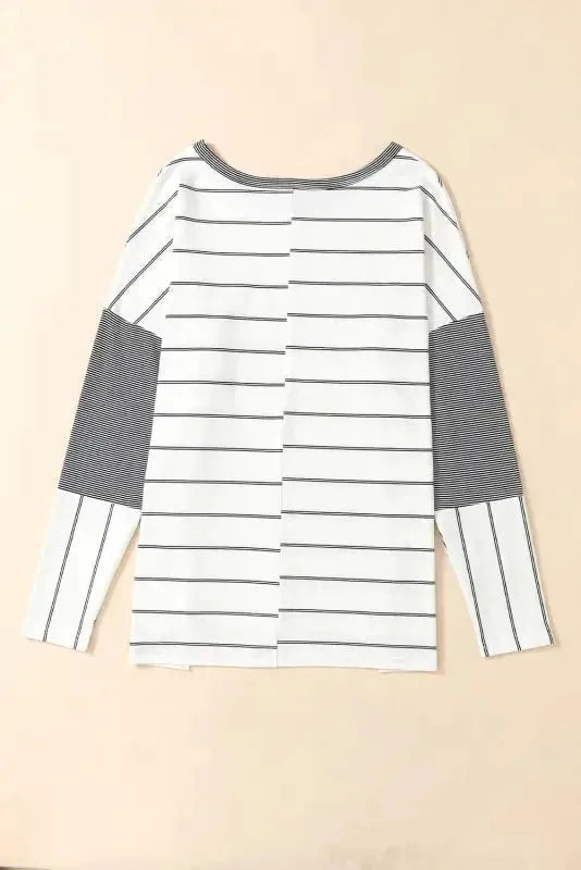 Striped High-Low Patchwork Top - Fashionfitz