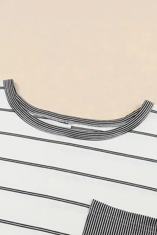 Striped High-Low Patchwork Top - Fashionfitz