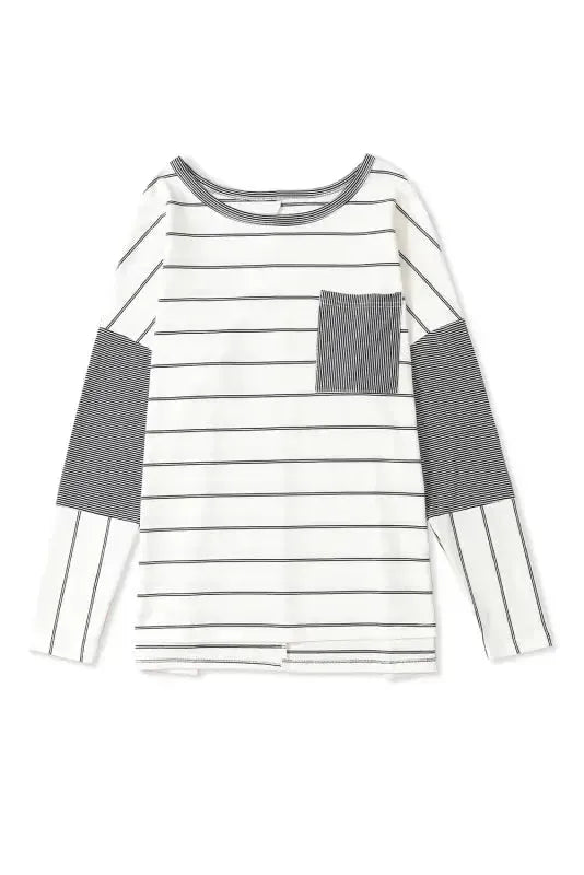 Striped High-Low Patchwork Top - Fashionfitz