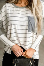 Striped High-Low Patchwork Top - Fashionfitz