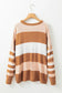 Striped Knit Loose Sweater - Fashionfitz