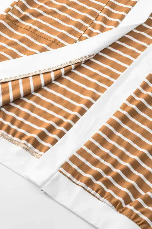 Striped Open Front Cardigan - Fashionfitz