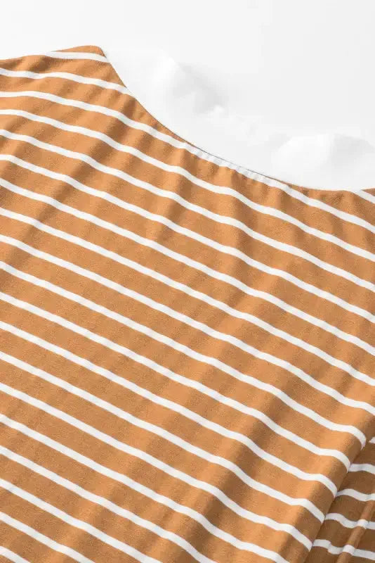 Striped Open Front Cardigan - Fashionfitz