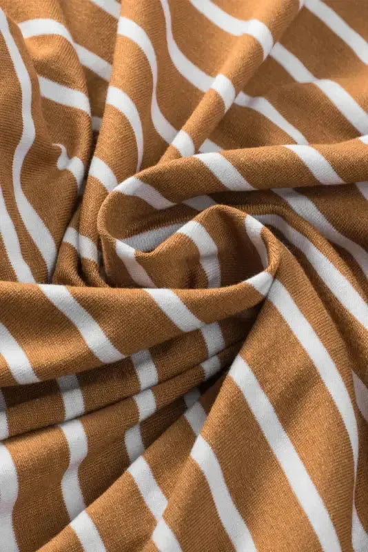 Striped Open Front Cardigan - Fashionfitz