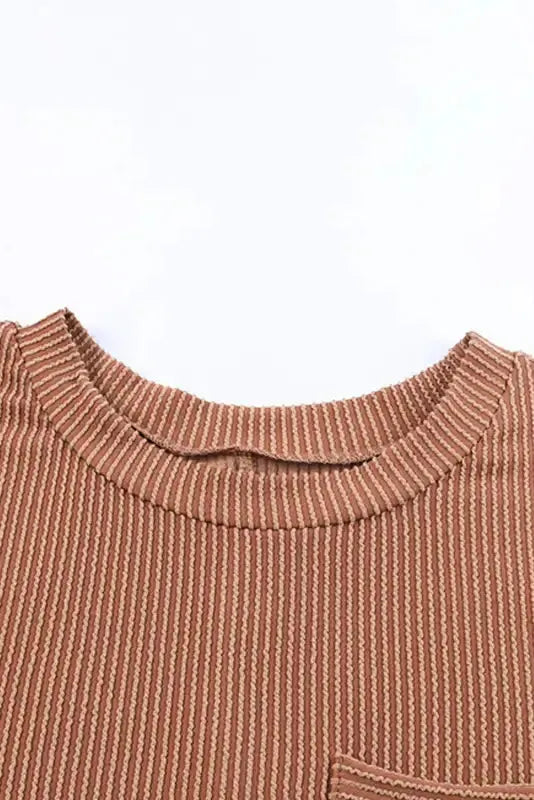 Striped Ribbed Knit T-shirt Dress - Fashionfitz