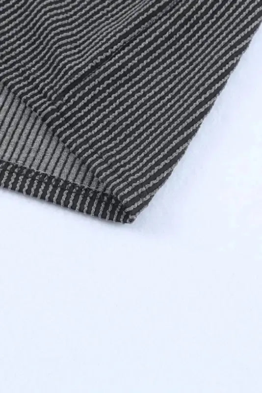 Striped Ribbed Knit T-shirt Dress - Fashionfitz