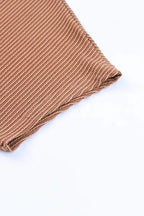 Striped Ribbed Knit T-shirt Dress - Fashionfitz