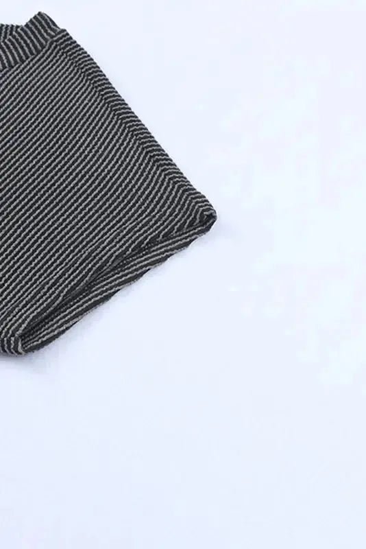 Striped Ribbed Knit T-shirt Dress - Fashionfitz