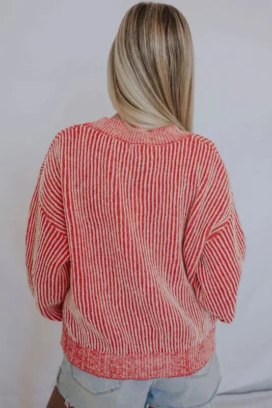 Striped ribbed sweater - sweaters