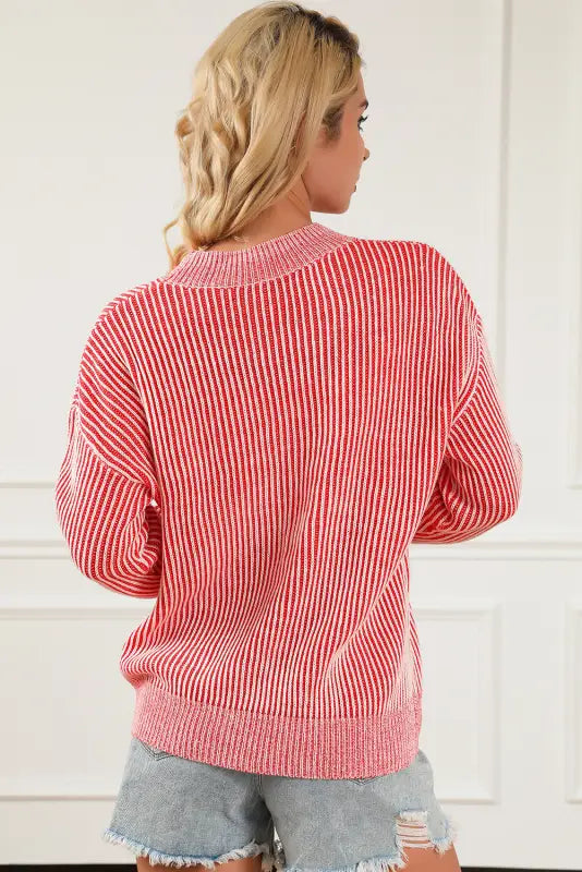 Striped ribbed sweater - sweaters