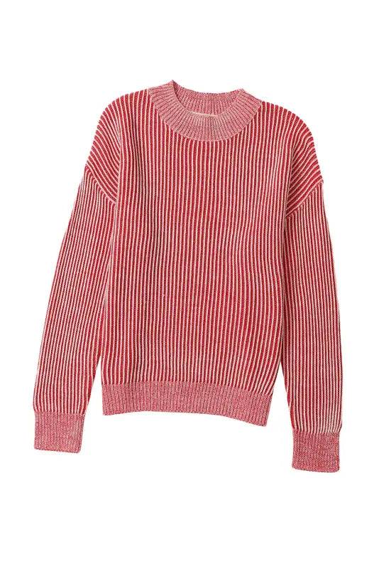 Striped ribbed sweater - sweaters