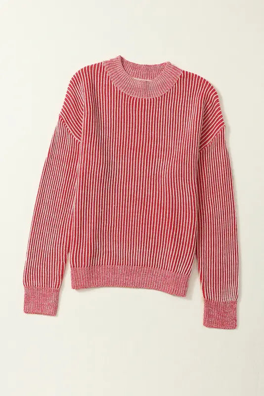 Striped ribbed sweater - sweaters