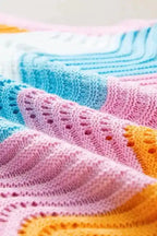 Striped Scalloped Hem Knitted Vest - Fashionfitz