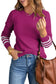 Rose striped sleeve plain knit sweater - & cardigans