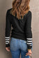 Rose striped sleeve plain knit sweater - & cardigans