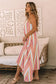 Striped smocked waist wide leg pants - bottoms