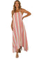 Striped smocked waist wide leg pants - bottoms