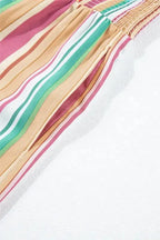 Striped Smocked Waist Wide Leg Pants - Fashionfitz