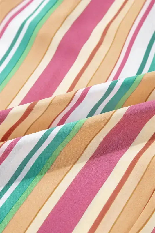 Striped Smocked Waist Wide Leg Pants - Fashionfitz