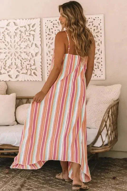 Striped Smocked Waist Wide Leg Pants - Fashionfitz