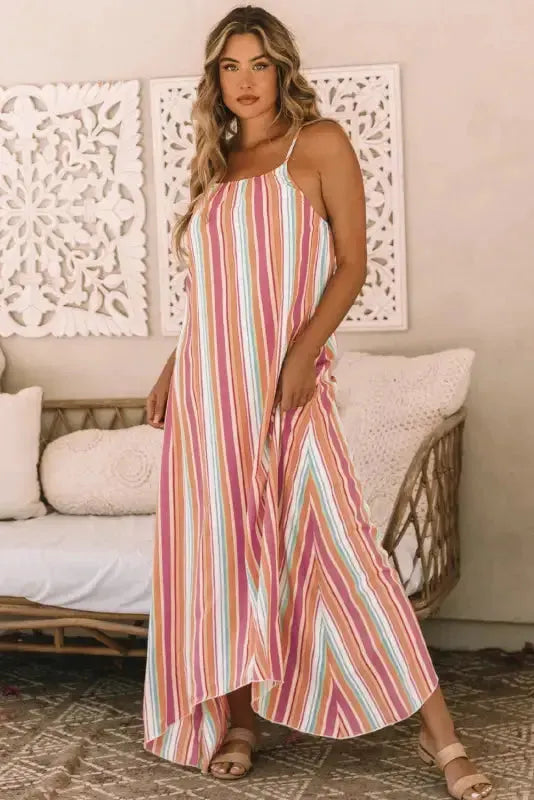 Striped Smocked Waist Wide Leg Pants - Fashionfitz