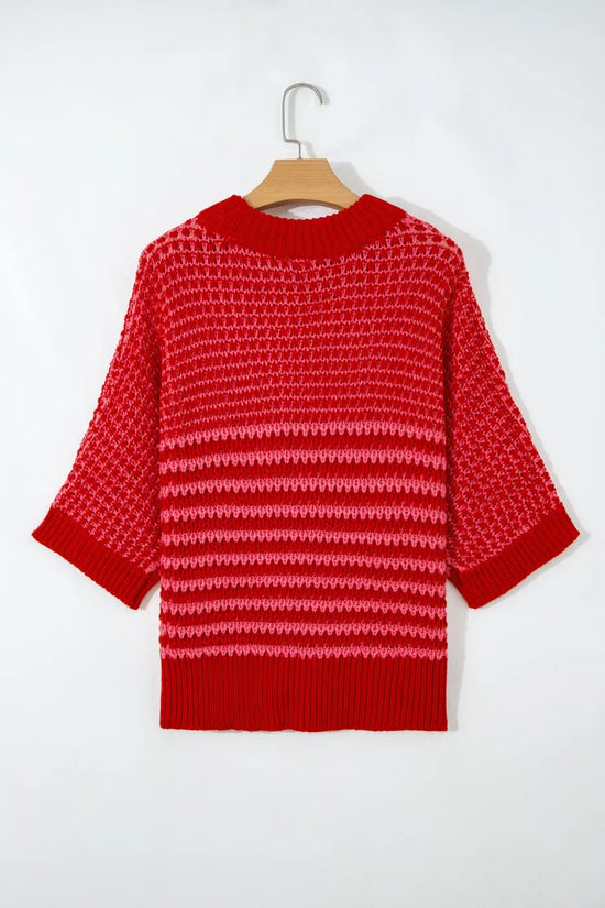 Striped soft‑knit slouchy jumper for women | fashionfitz