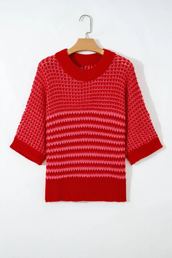 Striped soft‑knit slouchy jumper for women | fashionfitz