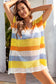 Striped tunic beach cover up - ups