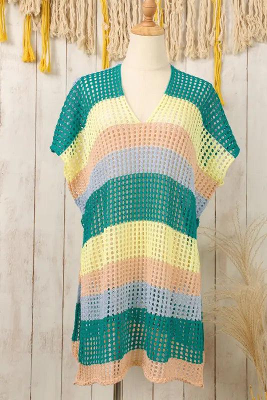 Striped tunic beach cover up - ups