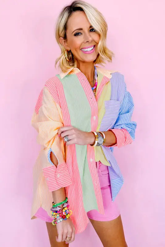 Stripesplash oversized shirt | women’s shirts | fashionfitz