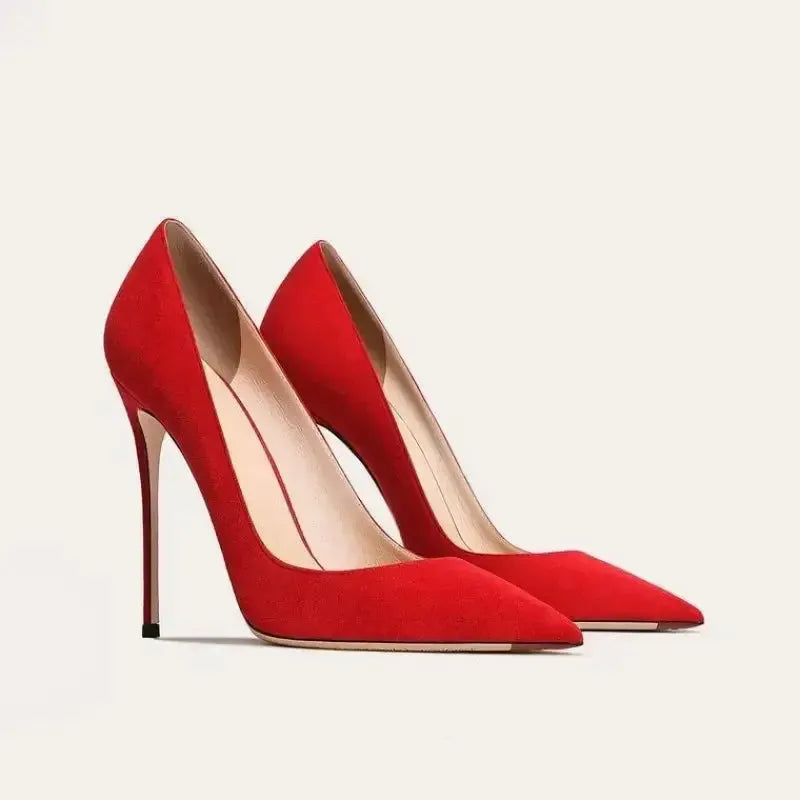 Suede Chic Stiletto Pumps - Fashionfitz