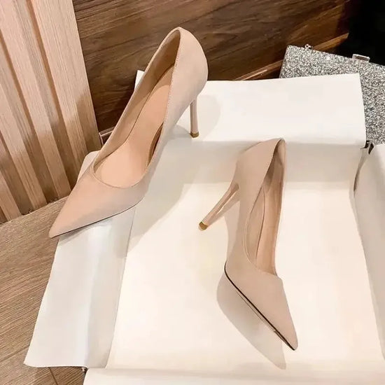 Suede Chic Stiletto Pumps - Fashionfitz