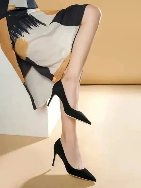 Suede Chic Stiletto Pumps - Fashionfitz