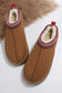 Suede plush lined snow slippers