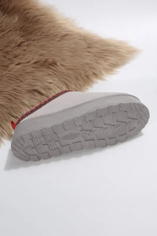 Suede plush lined snow slippers