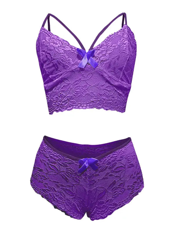 Sultry moments lace 2 piece lingerie set - sets