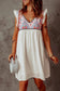 Summer beach floral sleeveless v neck mini dress - white / xl / 95% polyester + 5% spandex - dresses