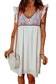 Summer beach floral sleeveless v neck mini dress - white / xl / 95% polyester + 5% spandex - dresses