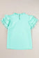 Summer blouse - mint green layered cap sleeve frilled neck - tops/blouses & shirts