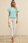 Summer blouse - mint green layered cap sleeve frilled neck - tops/blouses & shirts