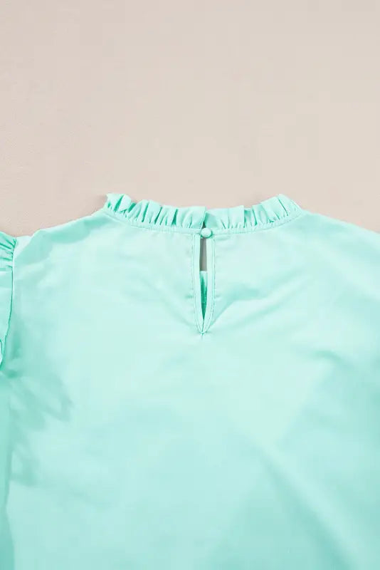 Summer blouse - mint green layered cap sleeve frilled neck - tops/blouses & shirts