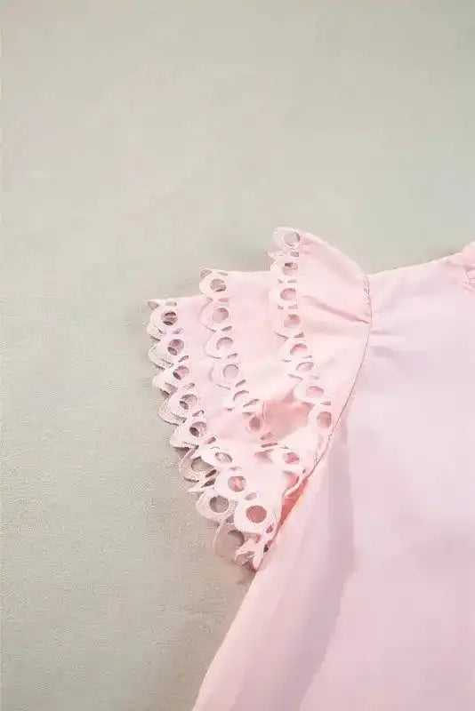 Summer Blouse - Mint Green Layered Cap Sleeve Frilled Neck - Fashionfitz