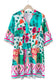 Summer chic mini dress: colorful, patterned, short sleeves, tiered skirt for relax relax