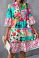 Summer chic mini dress: relax in a colorful, boho-style dress with bell sleeves and a tiered skirt