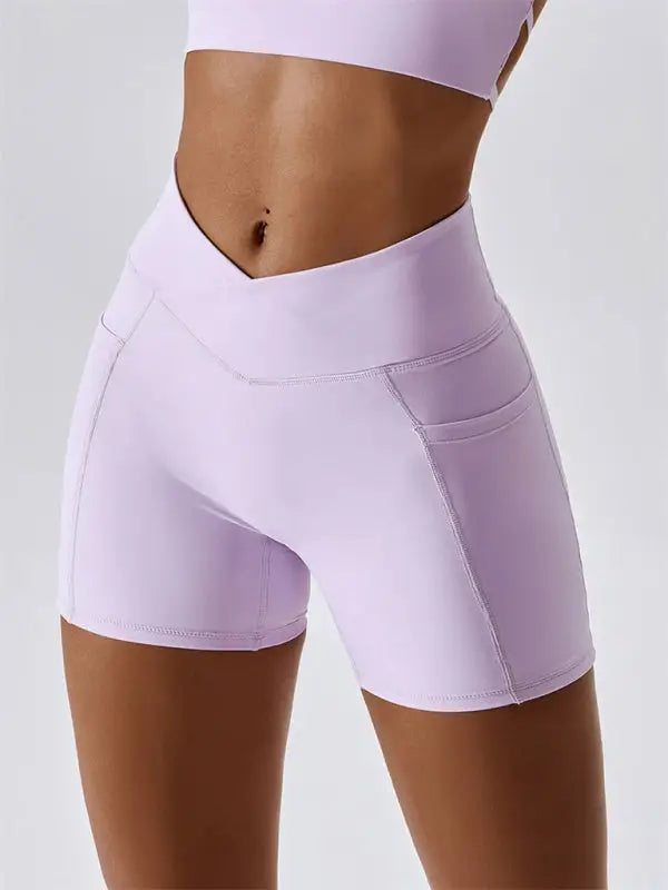 Summer time pockets sports shorts - purple / s - active
